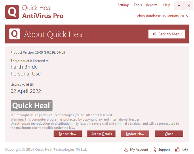 Quick heal antivirus pro 2017 serial key code